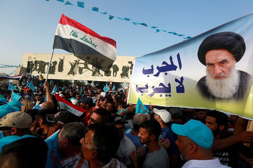 السيستاني مع المحتجين في حتمية التغيير